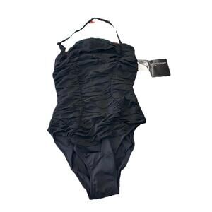 NWT! newport news GOLD Vintage Black bathing suit Sz 8 H96